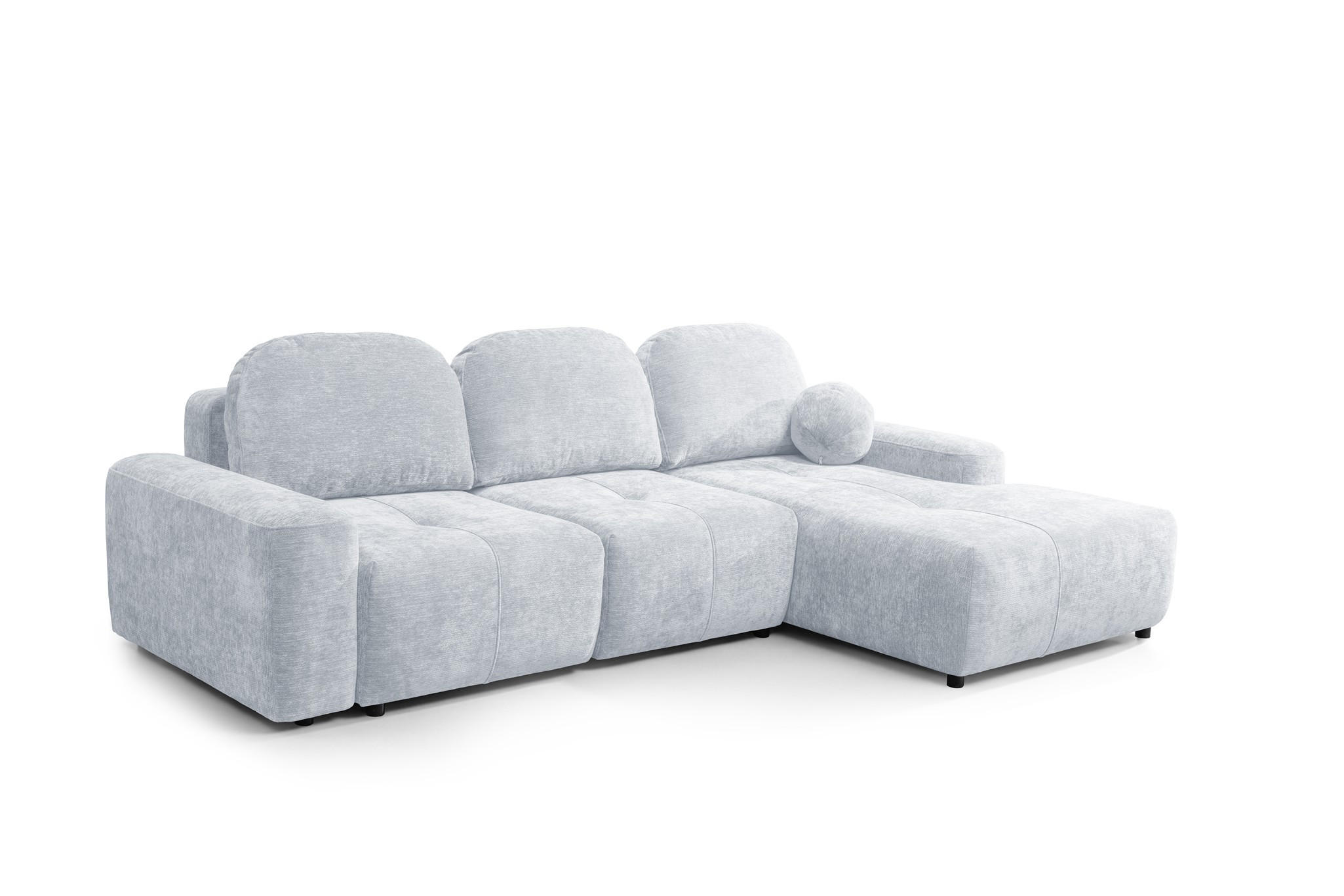 ECKSOFA Argos In Vibe - Hellblau, Holzwerkstoff/Textil (267/170cm) - Fun Möbel