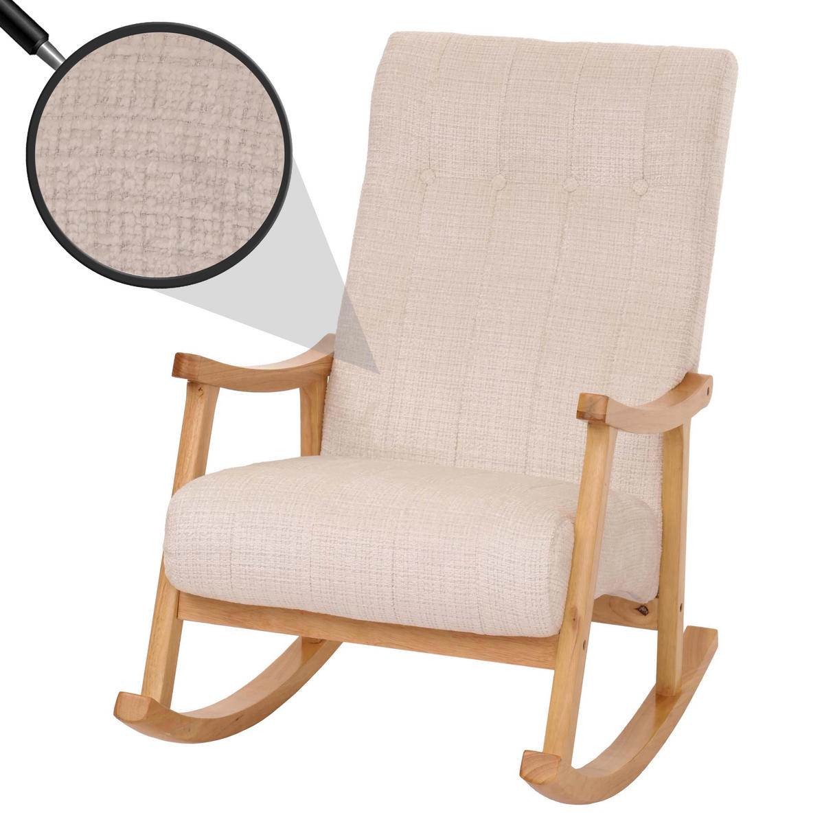 SCHAUKELSTUHL Cremeweiß - Weiß, Textil (64/97/85cm) - MCW