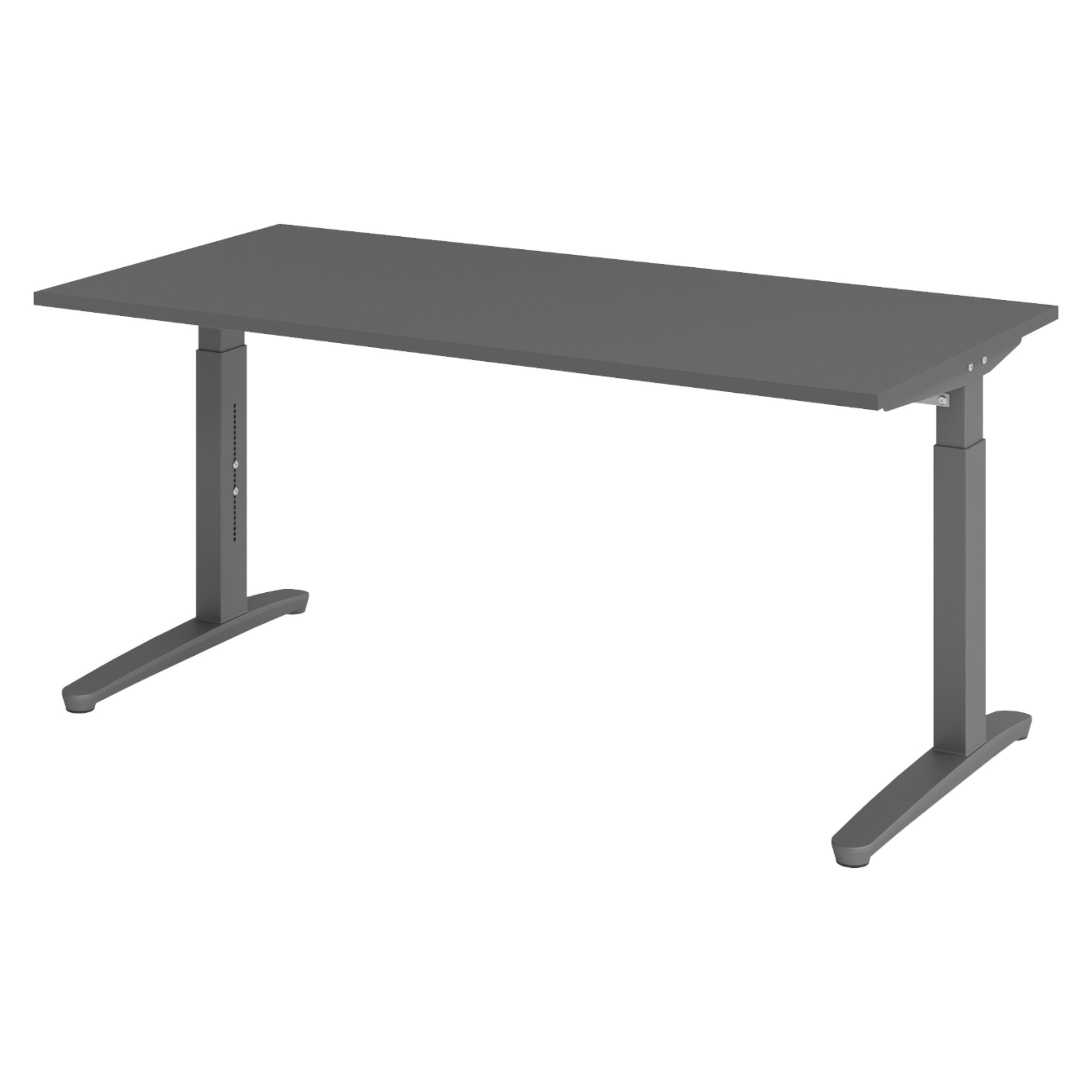 SCHREIBTISCH Serie-XB 80/160/74 cm in Graphitfarben/Graphitfarben - Graphitfarben, Holzwerkstoff (80/160/74cm) - bümö