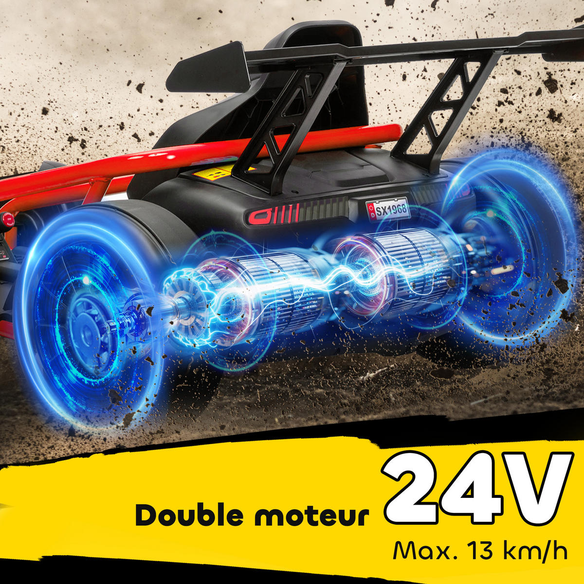 GO-KART DE-13130 Drift-Modus Rot - Rot, Kunststoff (119/77/54cm) - ComfortXL