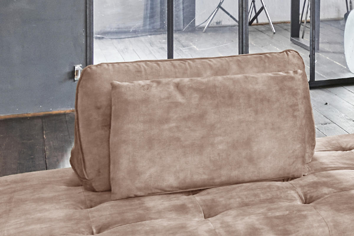 RÜCKENKISSEN WIOLO Taupe Velvet - Taupe, Textil (80/46cm) - KAWOLA