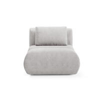 SESSEL ATOMO, Modern Polstersessel Loungesessel, Velours-Stoff Hellgrau - Hellgrau, Holz/Metall (98/82/134cm) - MASSENO