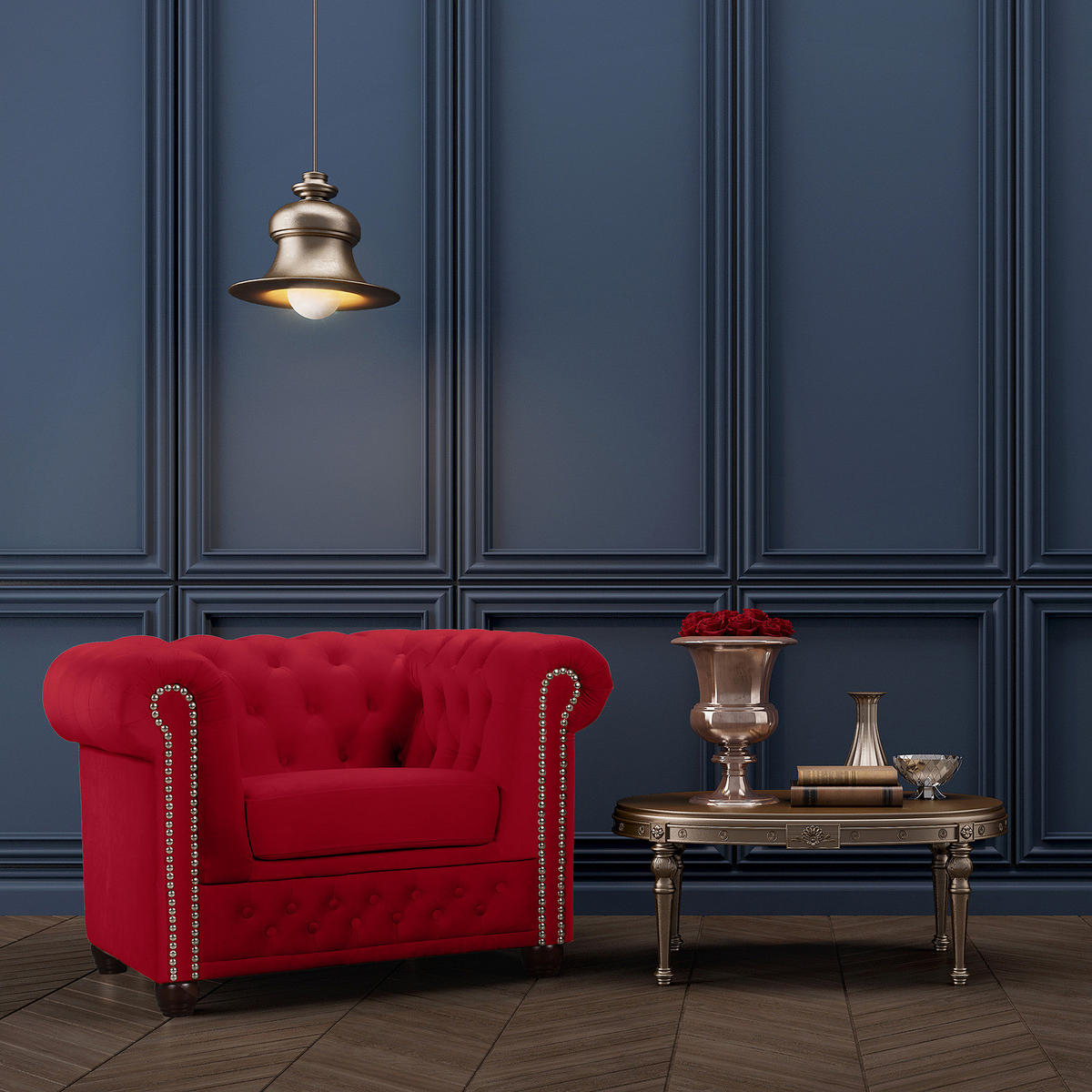 SESSEL - Buchefarben/Rot, Holz/Buchenholz (104/72/86cm) - home24