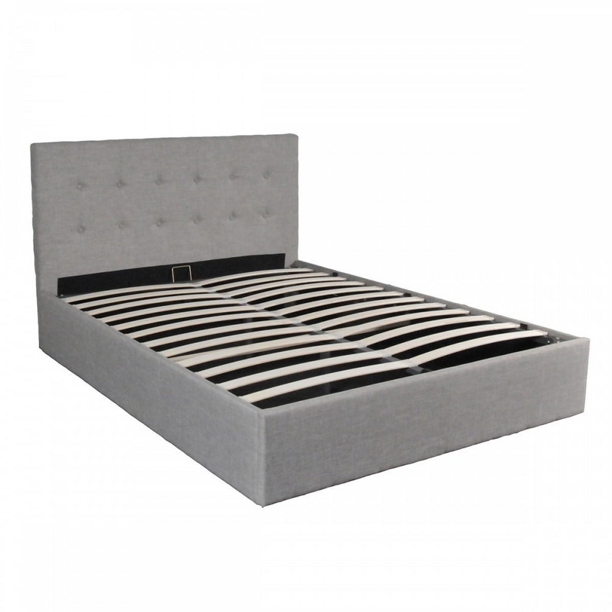 BETTKASTEN PARMA mit Lattenrost / Bett 160x200 - Hellgrau - Grau, Holzwerkstoff (160/200cm) - Weber Industries