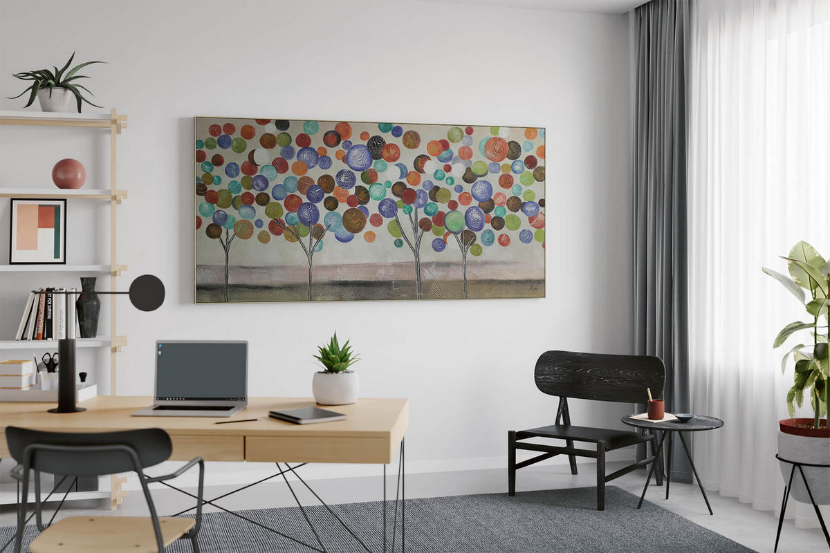 ÖLGEMÄLDE XXL Bunt 200/100 cm - Multicolor, Holz/Textil (6.68/100cm) - KUNSTLOFT