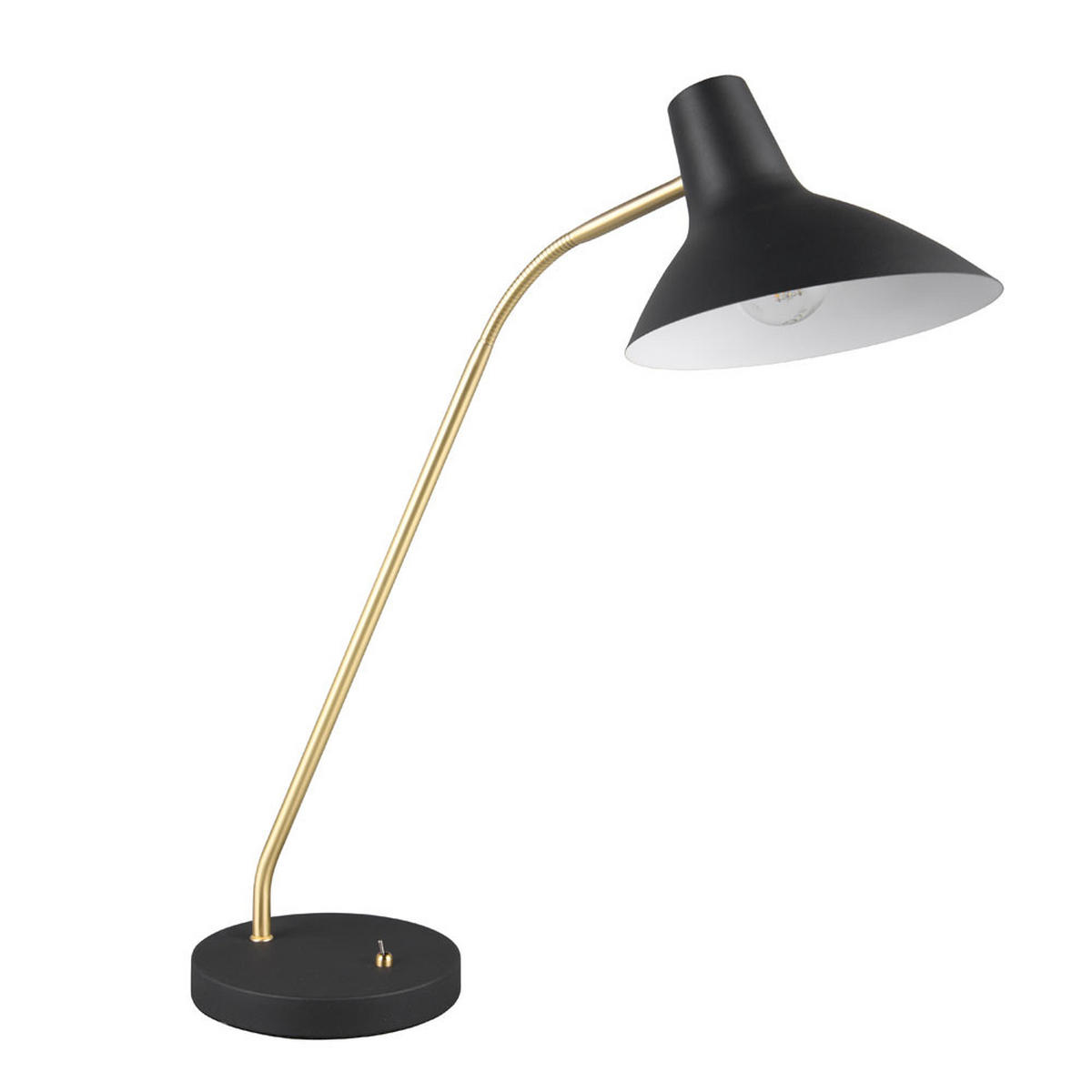 SCHREIBTISCHLEUCHTE Traveller Schwarz Gold - Schwarz, Metall (50/20/54cm)