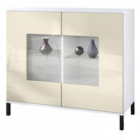 KOMMODE Grömitz Creme Hochglanz - Creme, Holzwerkstoff (92.5/83.5/35cm) - Vladon