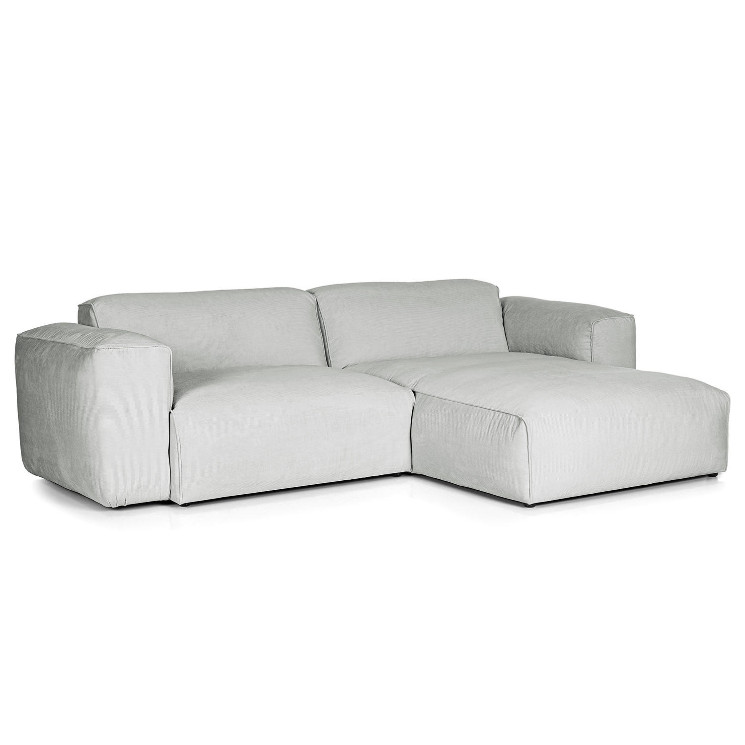 1,5-SITZER ECKSOFA mit Longchair - Schwarz/Grau, Kunststoff/Textil (260/173cm) - home24