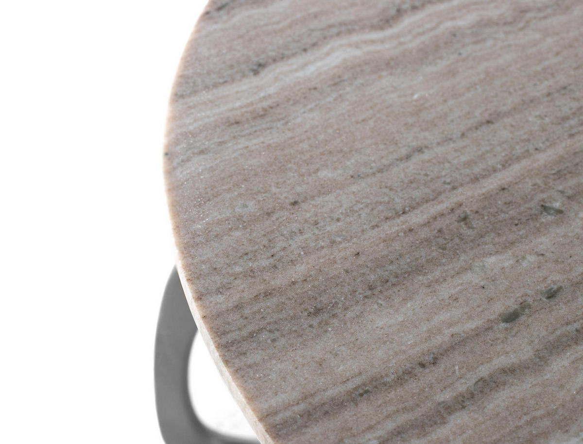 COUCHTISCH mit Metallgestell und Marmorplatte - Goldfarben, Metall (71/71/42cm) - Giner y Colomer