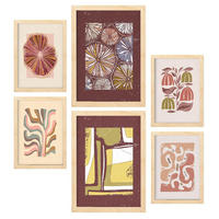 POSTER Set Mit 6 Drucken Mit Bürgersteig In Der Sammlung Ethnischer Stil A3 & A4 Rahmen Aus Hellem Holz - Beige, Papier (29/3cm) - Nacnic