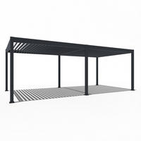 PERGOLA Deluxe Elektrisch Pavillon Terrassenüberdachung Aluminium LED 3,6 x 7,2 m - Anthrazit, Metall (360/255/720cm) - WEIDE