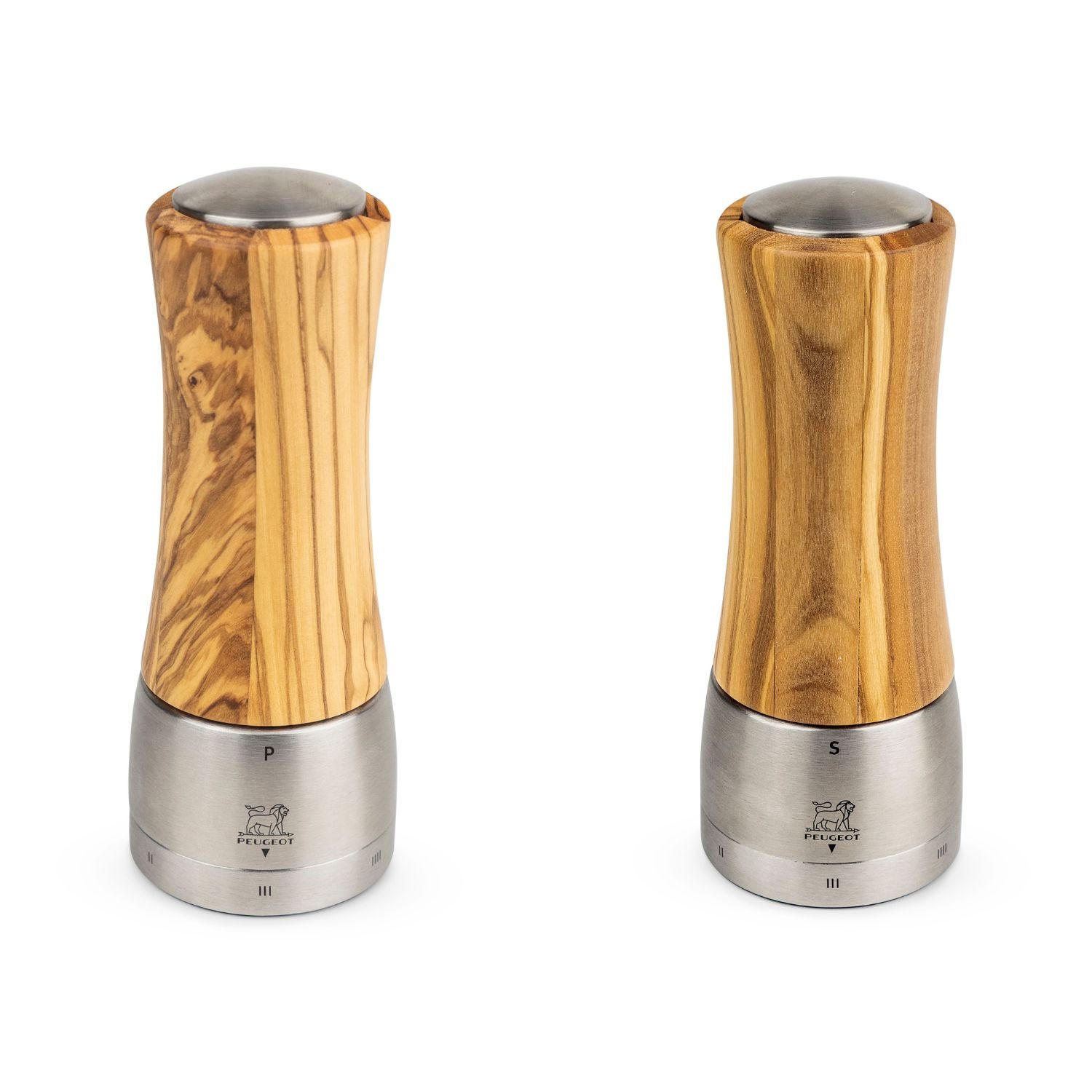MÜHLENSET Madras 16cm Pfeffer- & Salzmühle Olivenholz Stahlmahlwerk - Braun, Holz (6.1/16/6.1cm) - PEUGEOT