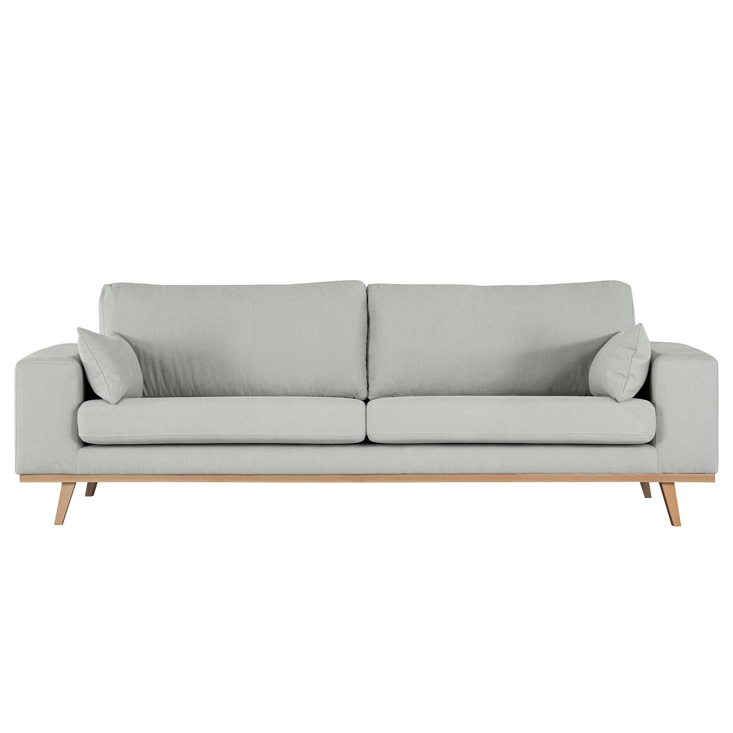 3-SITZER SOFA - Buchefarben/Grau, Textil (237/81/88cm) - home24