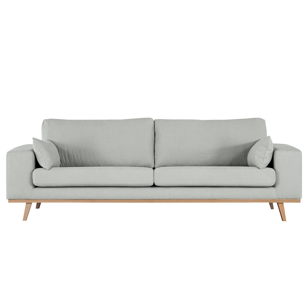 3-SITZER SOFA - Buchefarben/Grau, Textil (237/81/88cm) - home24