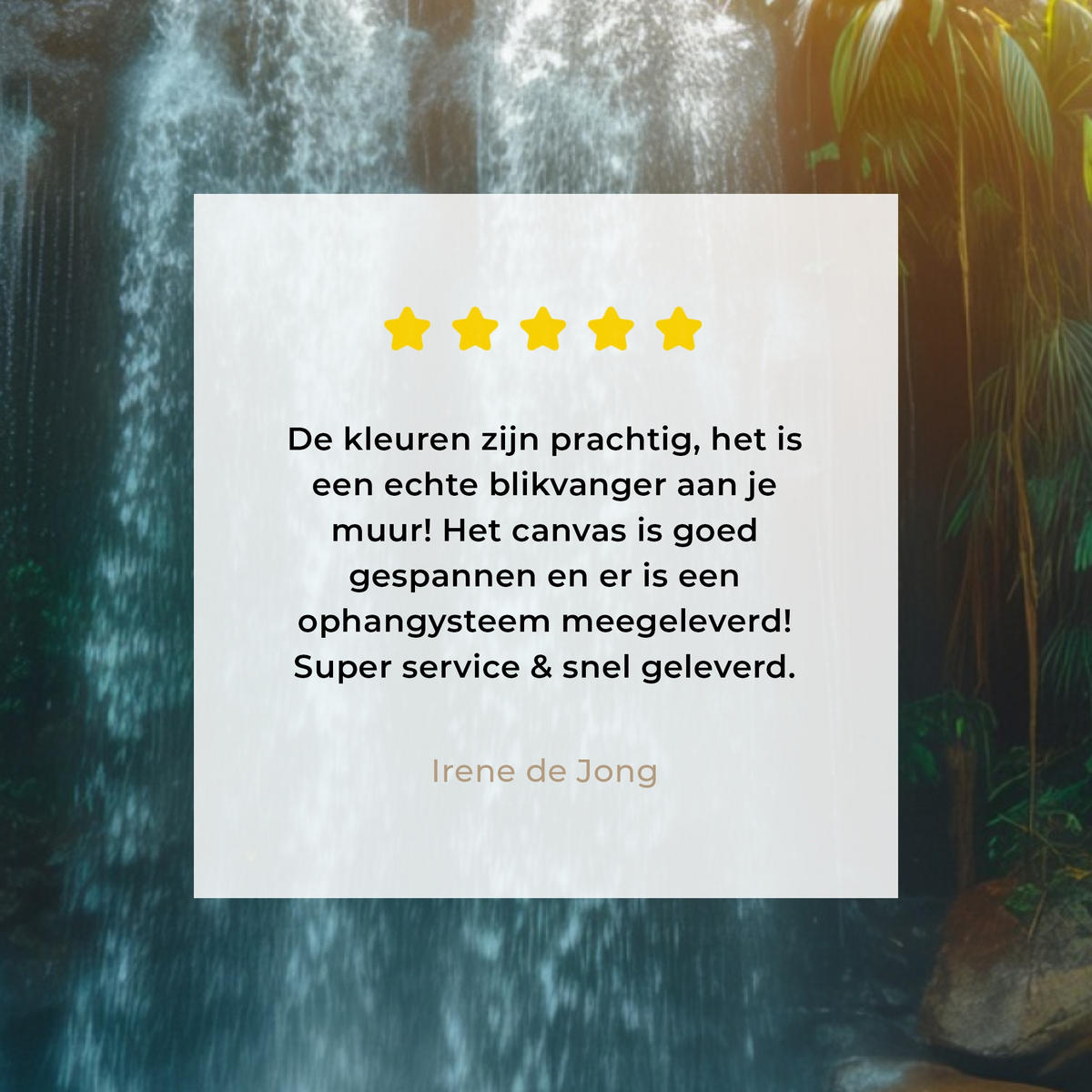 LEINWANDBILD Wasserfall - Dschungel - Sonne - Grün - Natur Wandbild 40x30 cm - Grün, Textil (40/30cm) - MuchoWow