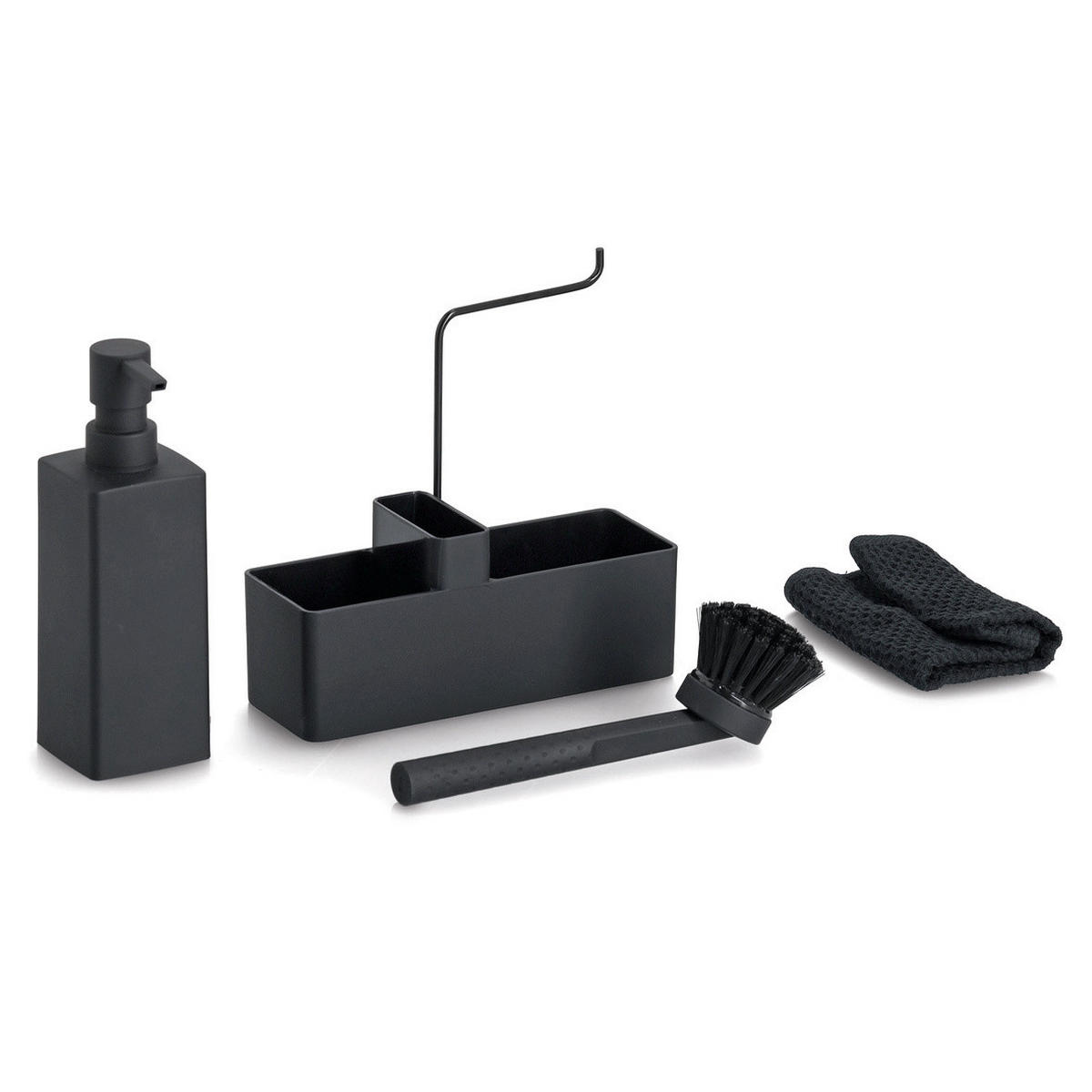 SPÜL-ORGANIZER Spülmittelspender 20,2/7/20 cm - Schwarz, Kunststoff (7/20/20.2cm) - ZELLER