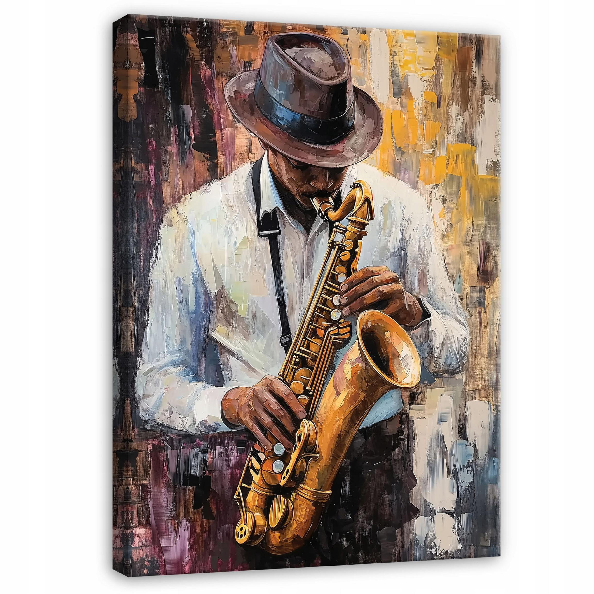 BILDER Abstrakt Männlich Musik Aquarell Modern 60x40 - Multicolor, Holzwerkstoff (40/60cm) - Wallarena