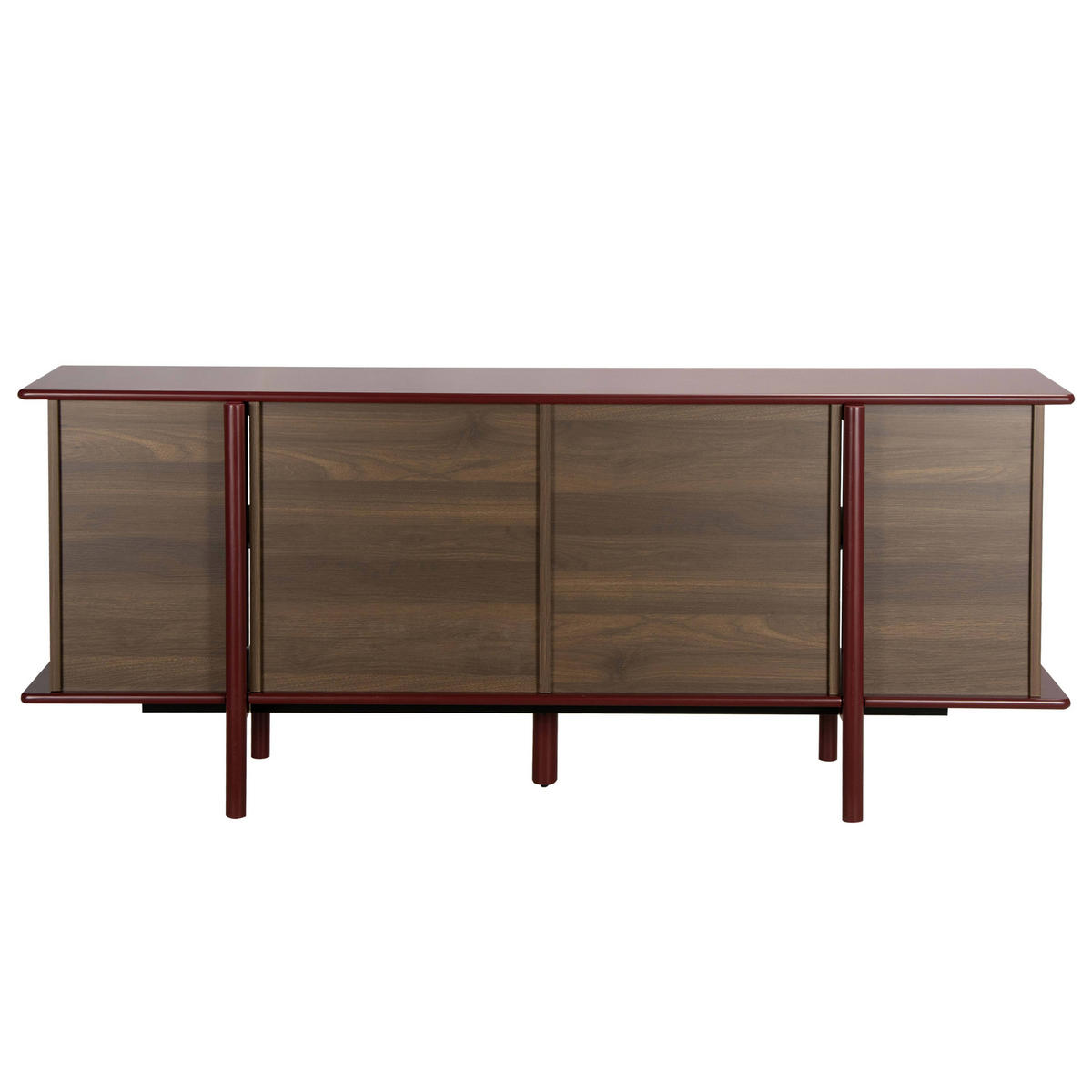 SIDEBOARD mit 4 Türen, bordeaux - Rot, Holz (180/75/40cm) - Oviala