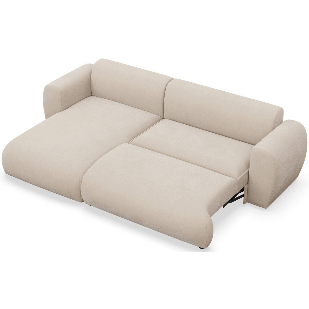 ECKSOFA Emia Creme links - Creme/Schwarz, Kunststoff/Textil (262/156cm) - Selsey