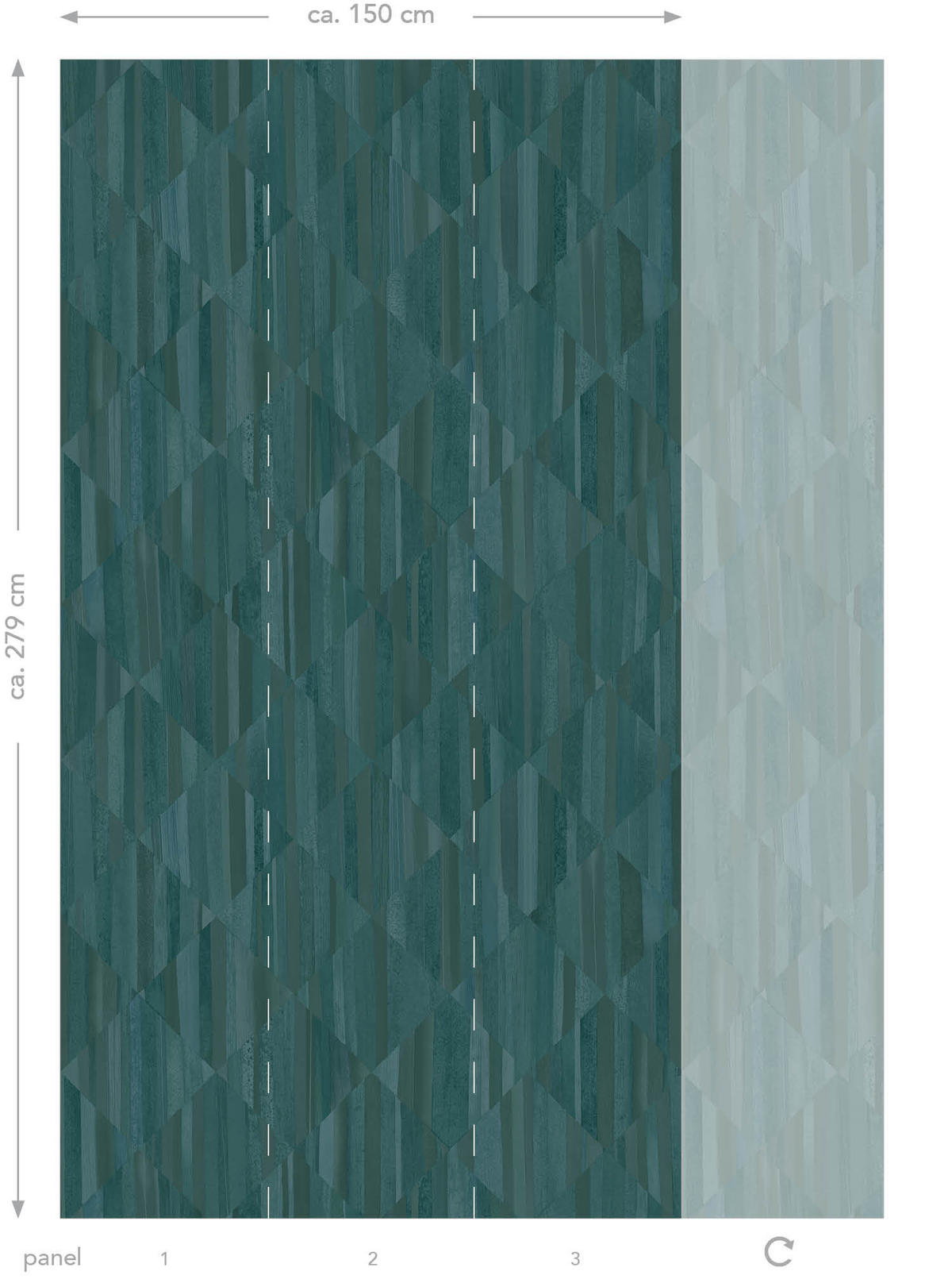 FOTOTAPETE 3D Holzoptik 150 x 279 cm - Blau, Papier (150/279cm) - Origin Wallcoverings