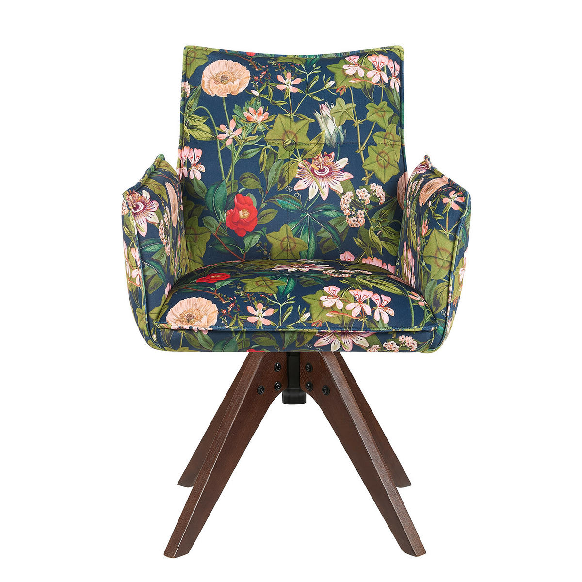 ARMLEHNSTUHL Mika-Emil 2er-Set - Nussbaumfarben/Multicolor, Eichenholz/Holz (60/88/63cm) - DUBI Möbel