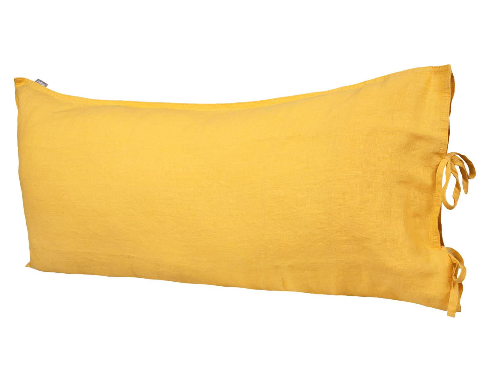 KISSENBEZUG reines Leinen zitronen-gelb 40/80 cm - Gelb, Naturmaterialien (40/80cm) - beties Heimtextil