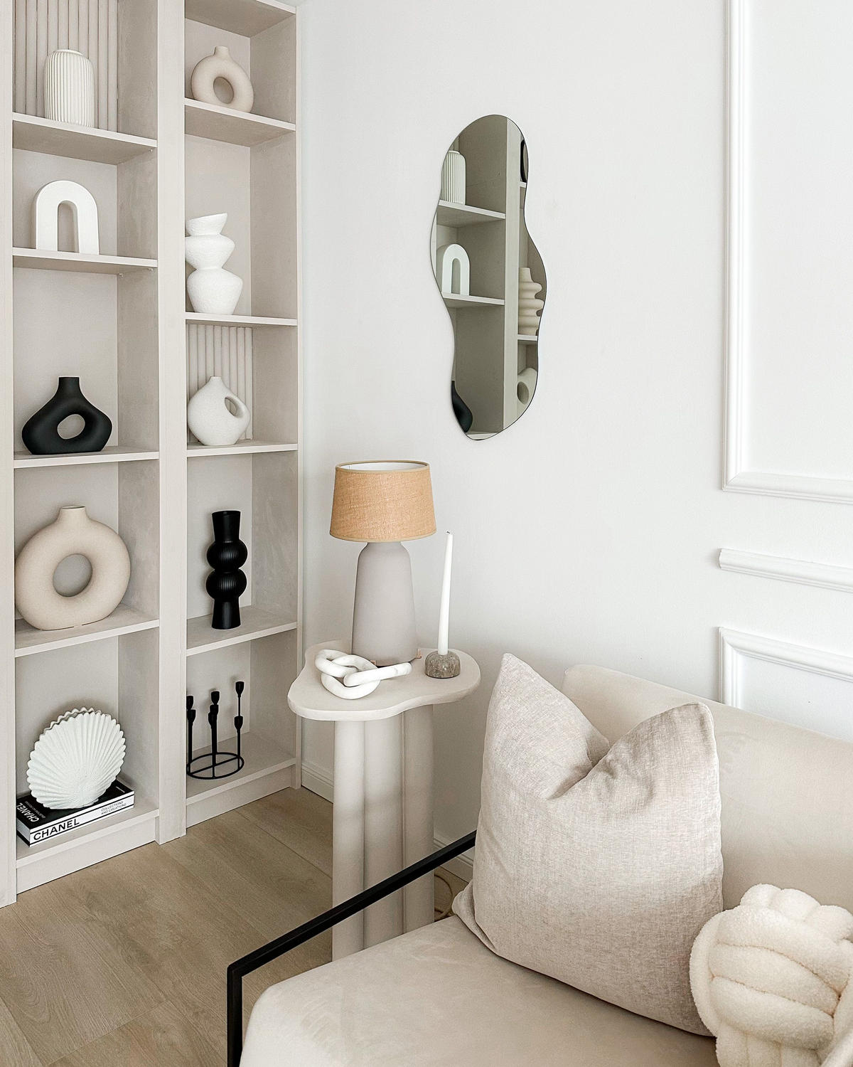 WANDSPIEGEL Silber 33/80 cm Auxerre - Silberfarben, Glas (33/80/33cm) - Beliani