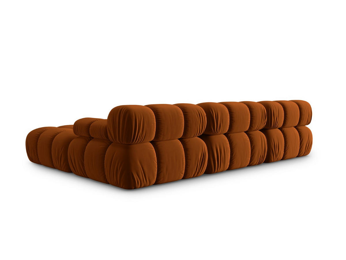 MODULARES-SOFA Bellis aus Samt terrakotta 4 Sitzplätze - Terra cotta, Textil (188/63/282cm) - Micadoni