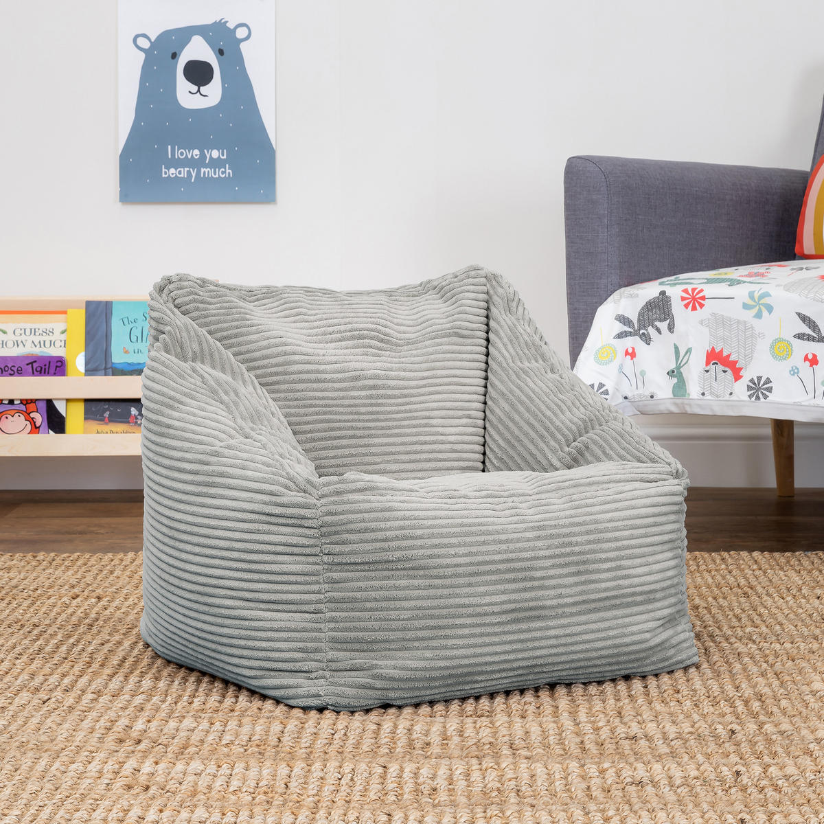 SITZSACK Flauschig für Kinder - Grau, Textil (55/44/55cm) - icon