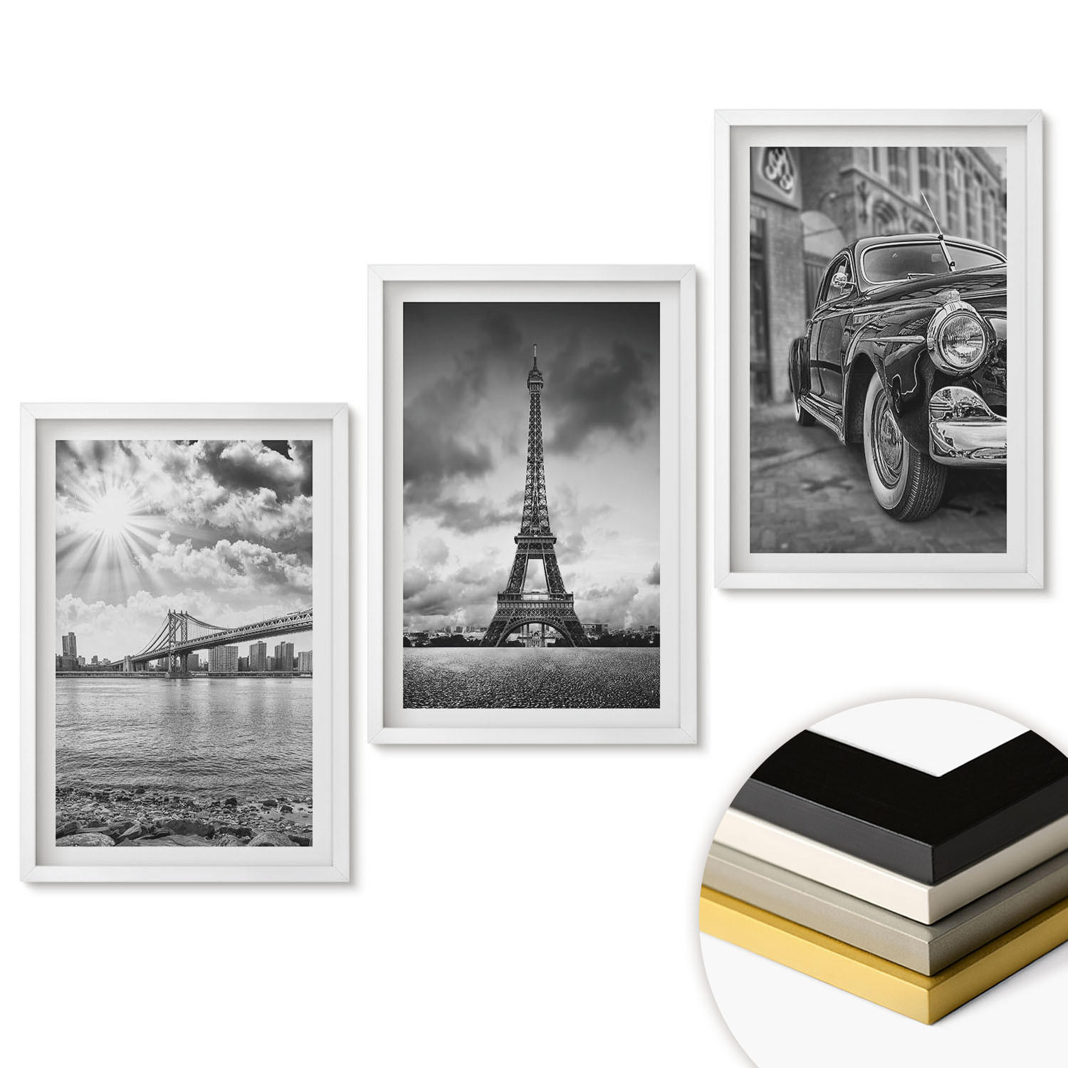 ArtPrintCave Wandbilder Weiß 40x60 cm