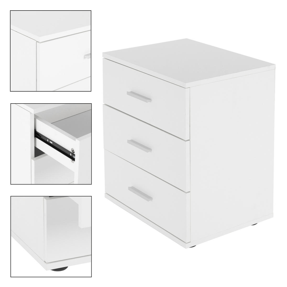 NACHTTISCH 2er Set - Weiß, Metall (34/52/45cm) - ML-DESIGN