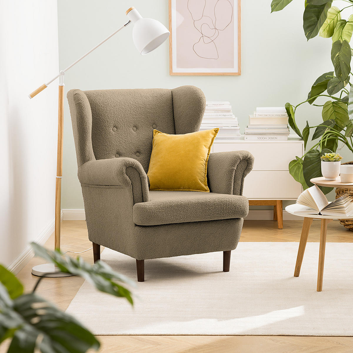 OHRENSESSEL - Dunkelbraun/Cappuccino, Textil (85/101/89cm) - home24