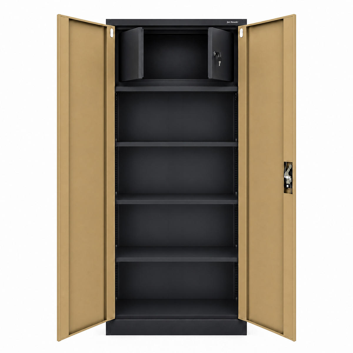 METALLSCHRANK mit Stauraum TOMASZ 185x90x45 cm - Anthrazit/Nussbaumfarben, Metall (90/185/45cm) - Jan Nowak