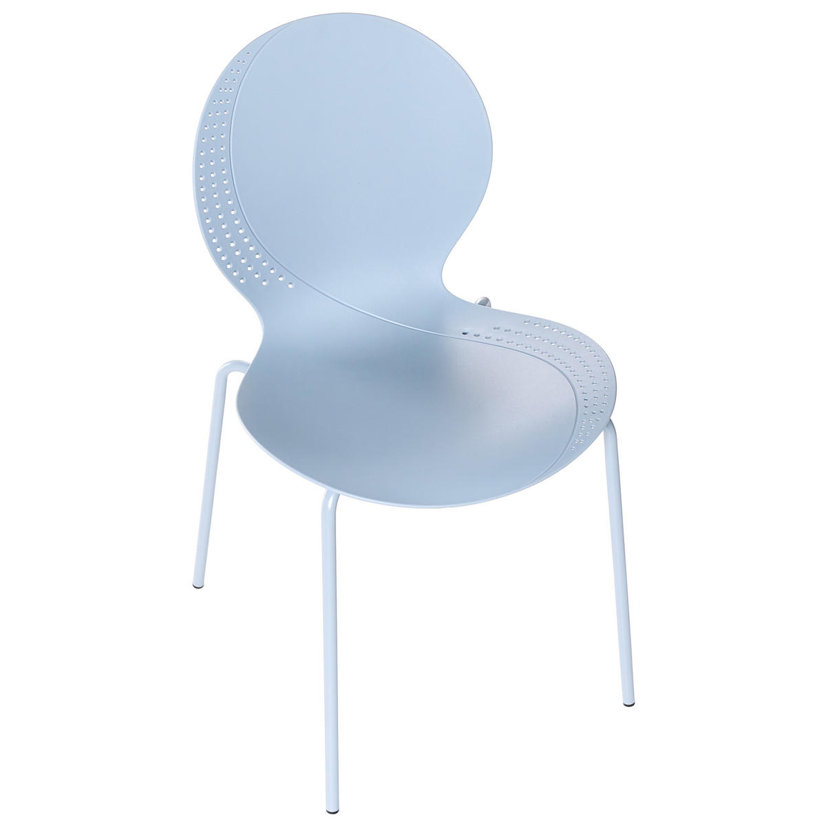 GARTENSTUHL 4er-Set stapelbar Hellblau Milos - Hellblau, Kunststoff (45/80/48cm) - Beliani