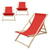 LIEGESTUHL 3er Set Rot - Rot, Holz (52/83/117cm) - ECD-Germany