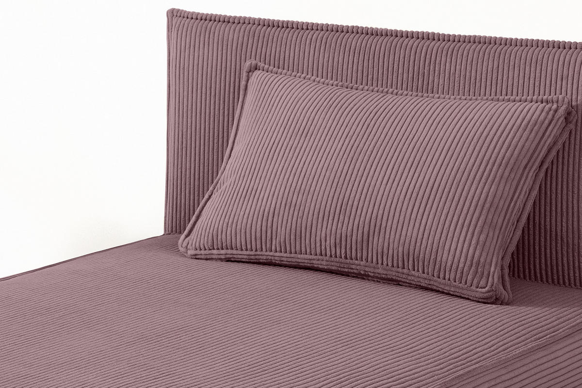BOXSPRINGBETT ROTI Einzelbett, hellviolett - Violett/Schwarz, Holz/Holzwerkstoff (100/200cm) - KONSIMO®