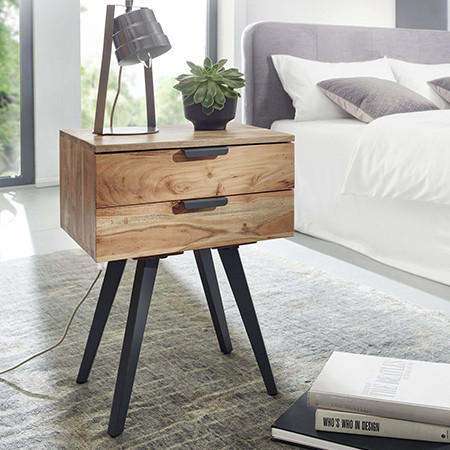 Nachtschrank Akazie Massiv