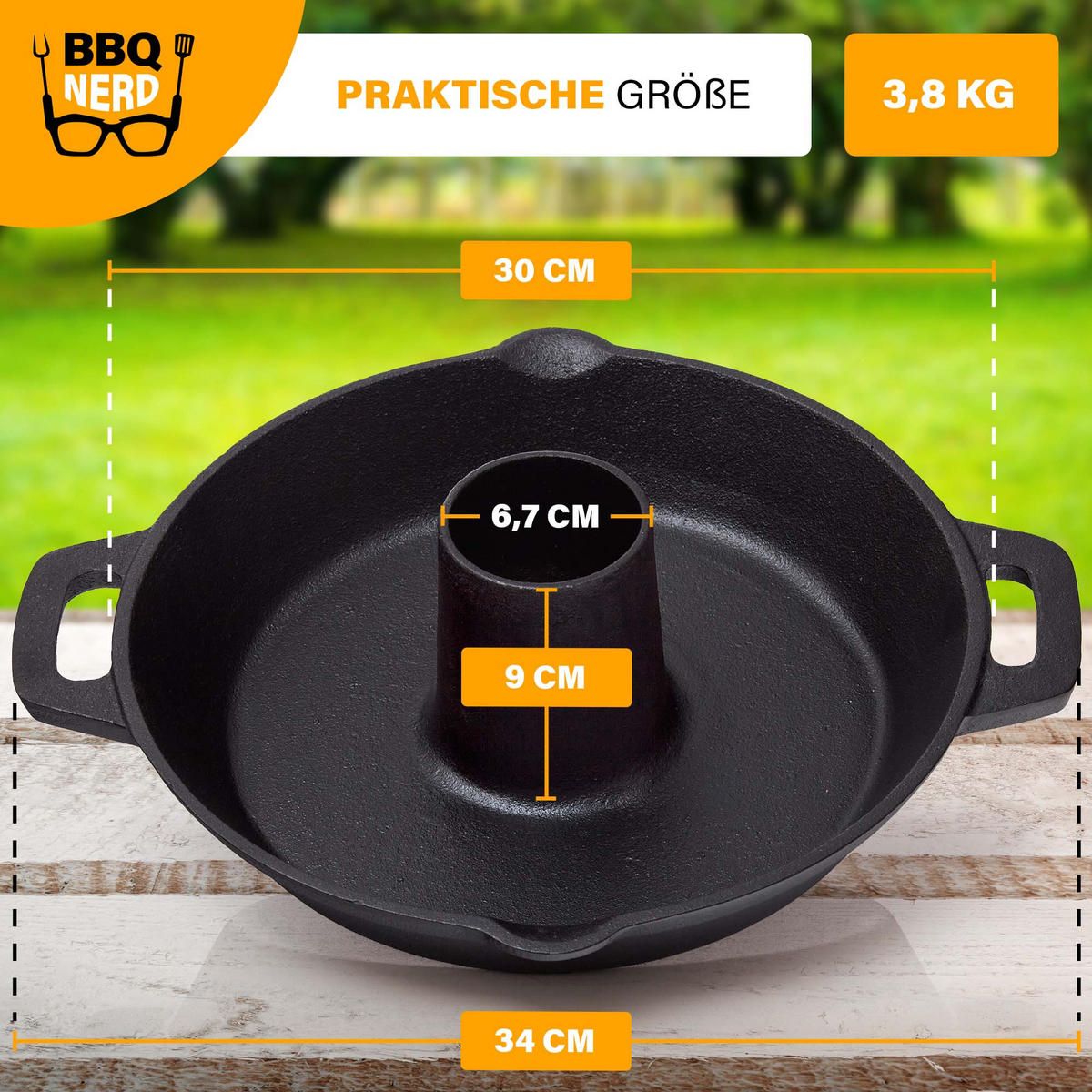 HÄHNCHENBRÄTER aus Gusseisen Ø28cm - Schwarz, Metall (29/12/29cm) - BBQ Nerd