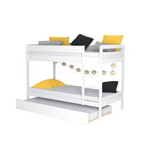 ETAGENBETT WALLY mit Schublade-Bett/ 3x 90x190 - Weiß - Weiß, Holz (90/190cm) - Weber Industries