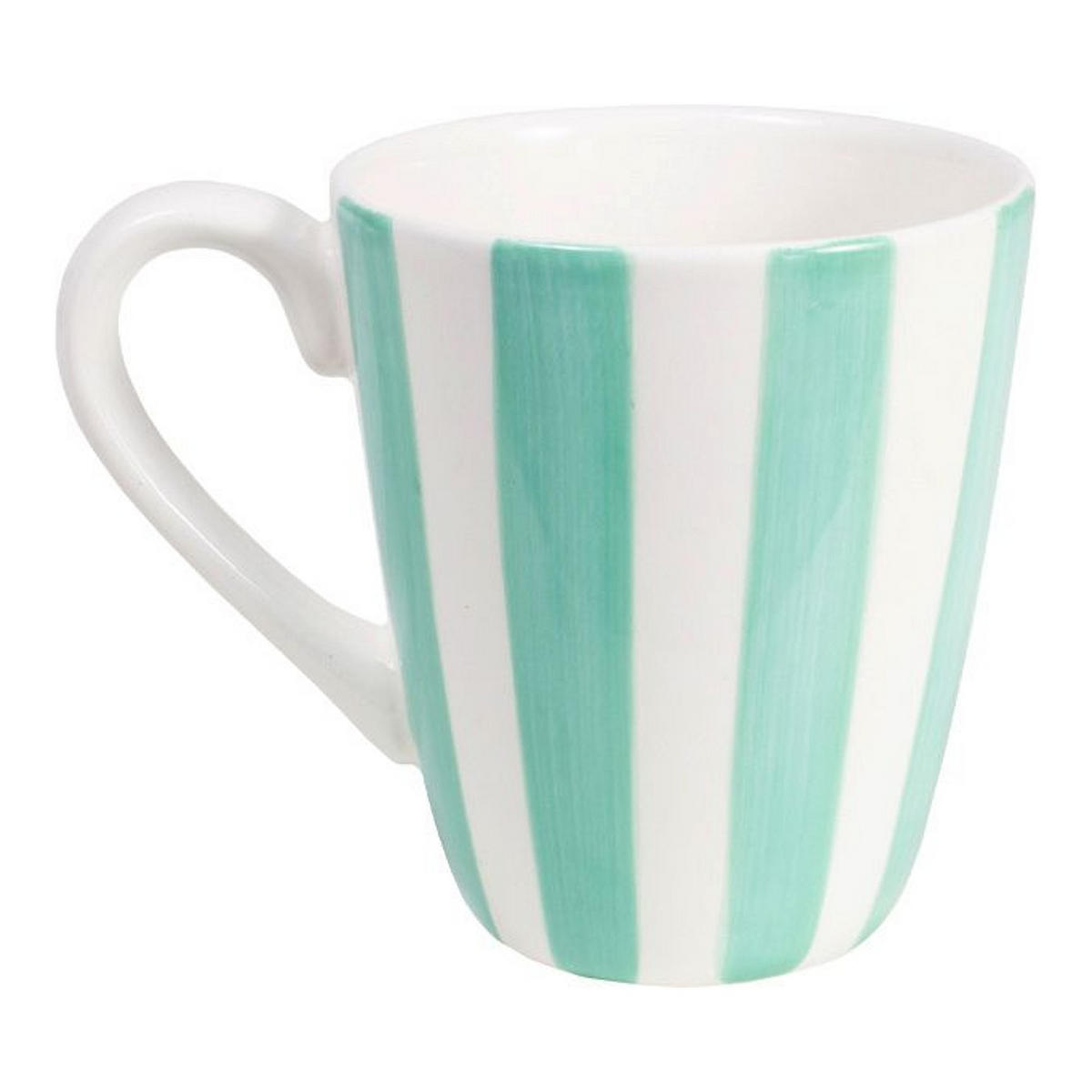 BECHER Mint Streifen in Minze - 350 ml - Mintgrün, Keramik (0.35L) - Blond Amsterdam
