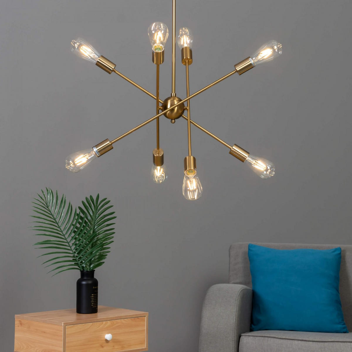 HÄNGELEUCHTE Sagitta, Messing, 60cm - Goldfarben, Metall (60/60/60cm) - KOSILUM