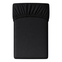 MAKO-SATIN-SPANNBETTLAKEN 140x200 - 150x200 cm, Bettlaken aus 100% Baumwolle mit Rundum-Gummizug, Spannbetttuch Schwarz - Schwarz, Textil (140/200cm) - Carpe Sonno
