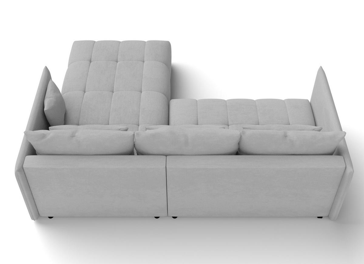 ECKSOFA L Form Cosmova Hellgrau 245/182/83 cm mit Schlaffunktion - Hellgrau/Schwarz, Kunststoff/Textil (245/182cm) - AX Living