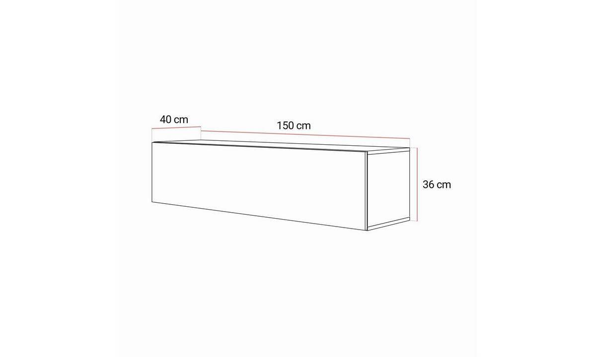TV-SCHRANK COLGANTE 150/40/36 cm hängend ohne LED-Beleuchtung Kaschmir - Kaschmir, Holzwerkstoff (150/36/40cm) - Lookway