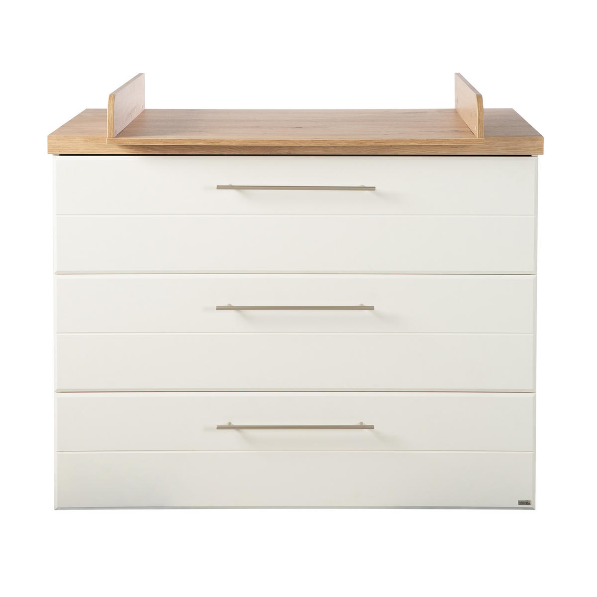 WICKELKOMMODE Nele - Silberfarben/Weiß, Holzwerkstoff/Metall (119/103/77.5cm) - Roba