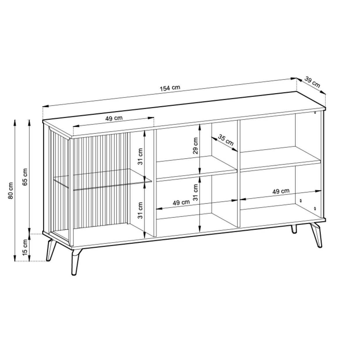 SIDEBOARD: Kaschmir/Warmianischer Nussbaum, 154 x 80 x 39 cm - Kaschmir, Holzwerkstoff (154/80/39cm) - 3XE LIVING