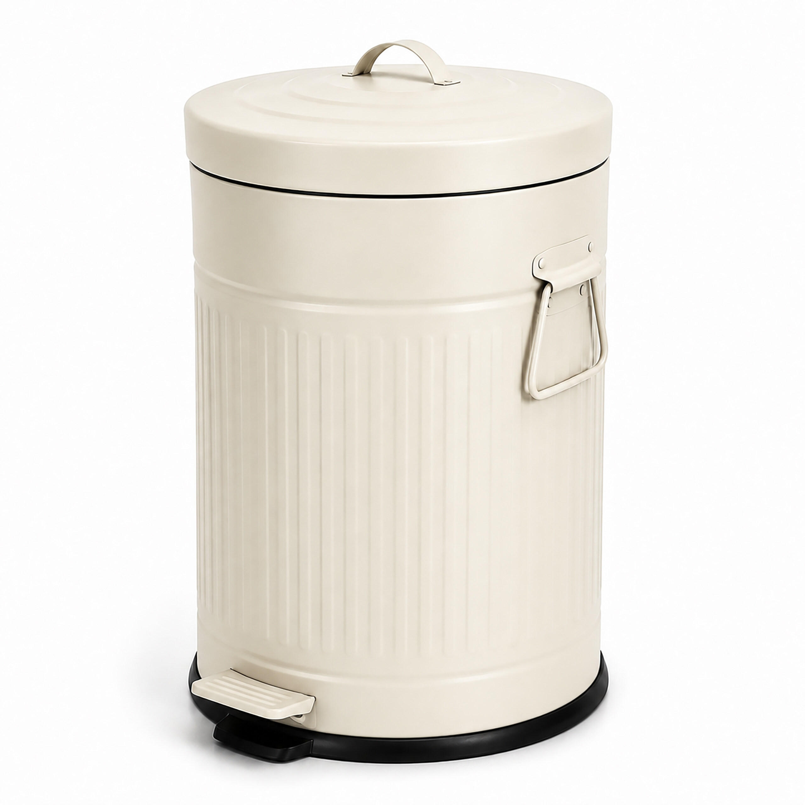 MÜLLEIMER Beige Tretpedal 20 l - Beige, Kunststoff/Metall (29.5/47/29.5cm) - Relaxdays