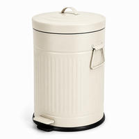 MÜLLEIMER Beige Tretpedal 20 l - Beige, Kunststoff/Metall (29.5/47/29.5cm) - Relaxdays