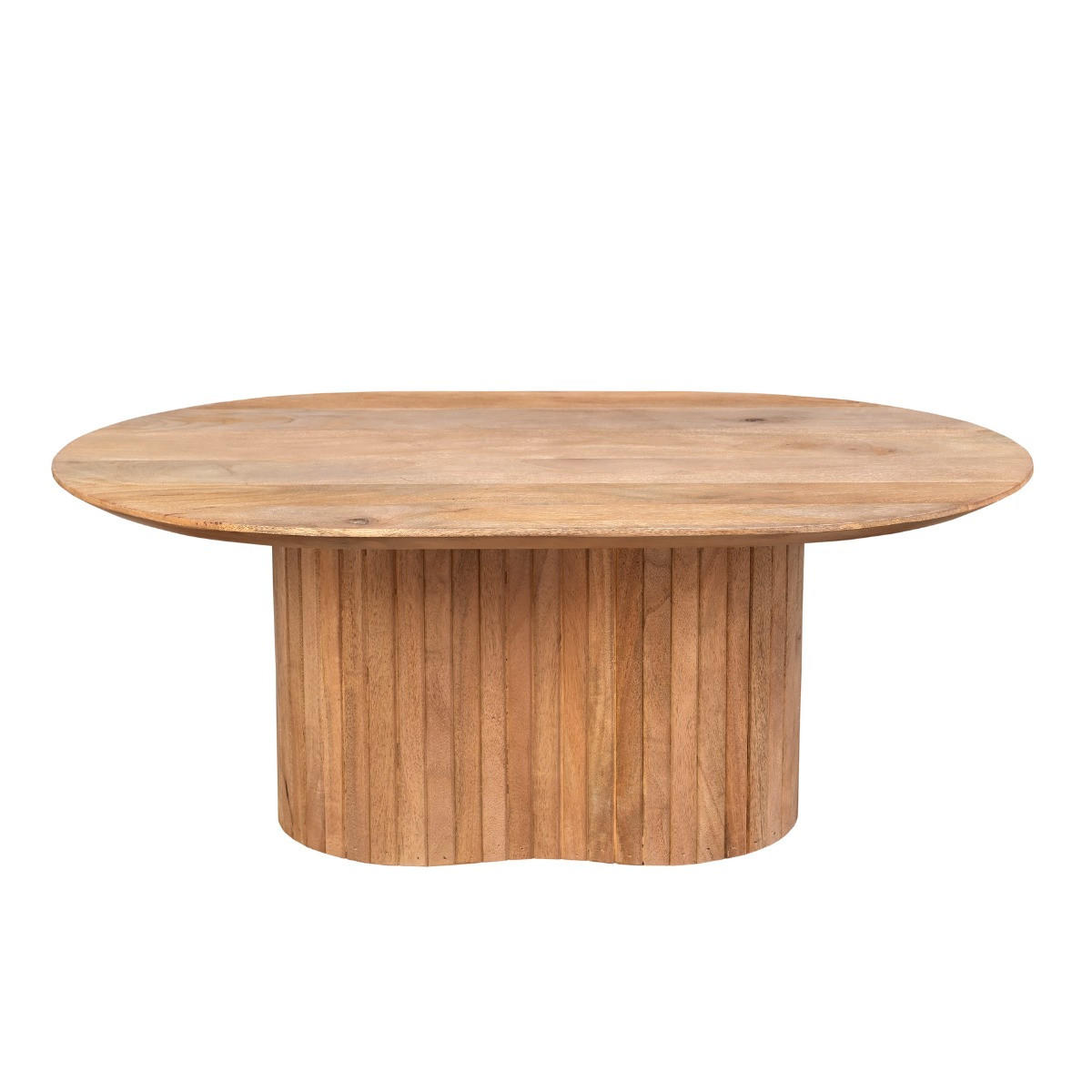 COUCHTISCH oval aus Mangoholz 90cm, natur - Braun, Holz (90/60/35cm) - Giga Meubel