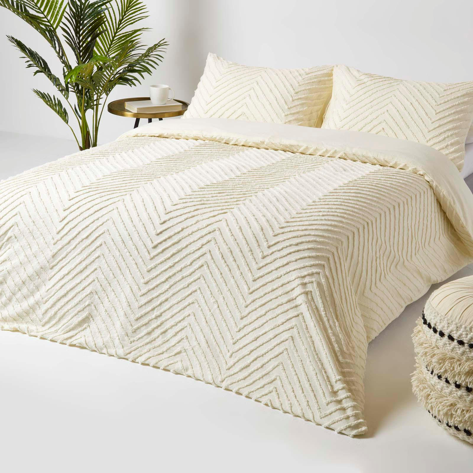BETTWÄSCHE Perkal getuftet - Weiß, Textil (230/220cm) - Homescapes